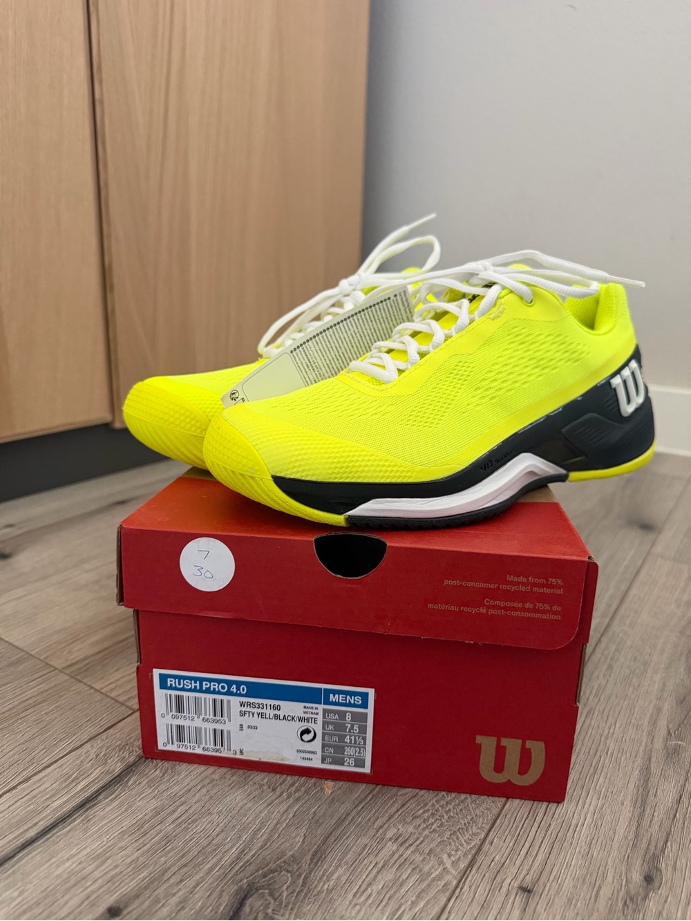 Wilson Rush Pro 4.0 Men's Tennis Shoes - Yellow/Black/White